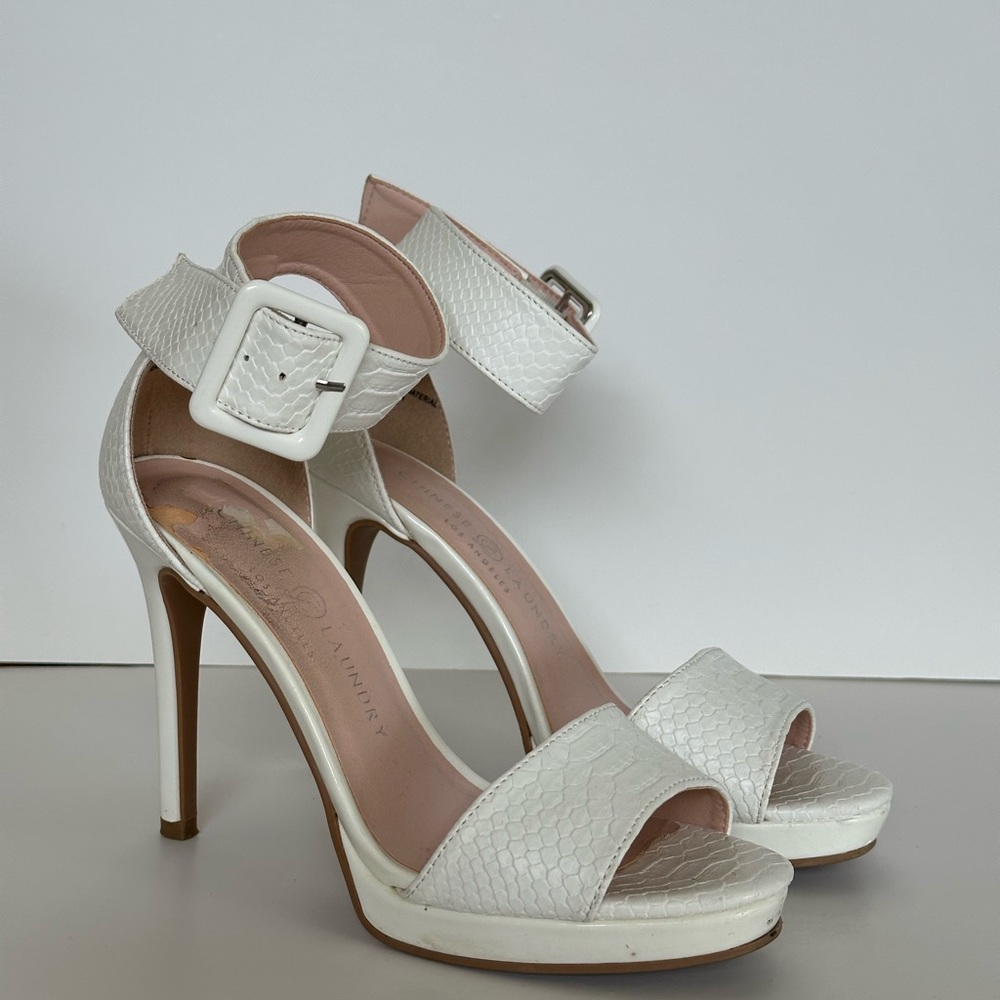 Elegant White High Heel Sandals